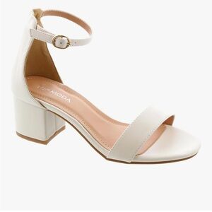TOP Moda Women’s ivory heel with ankle strap size 8